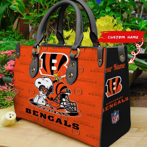 Cincinnati Bengals Personalized Leather Hand Bag BB139
