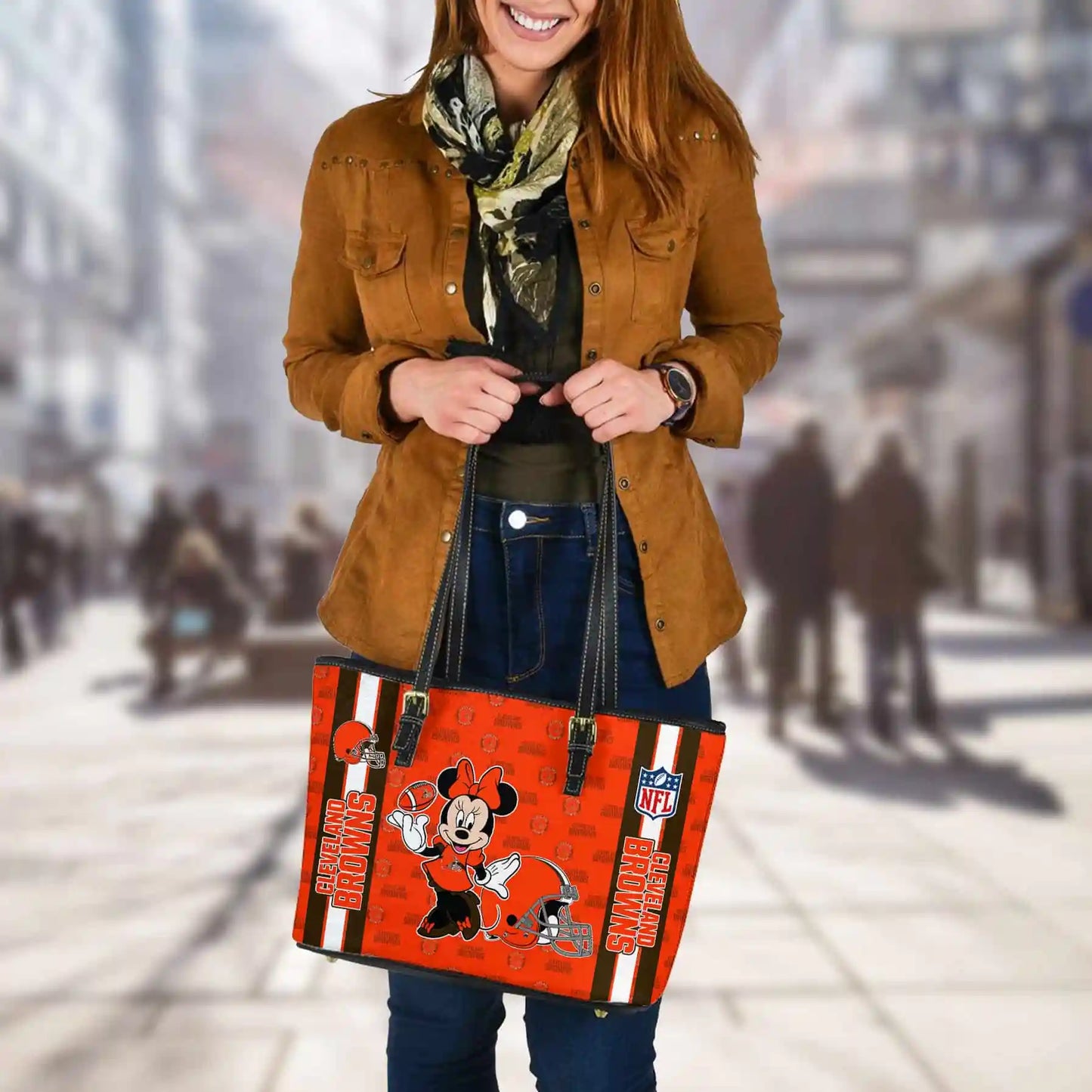 Cleveland Browns Women Leather Tote Hand Bag BB18