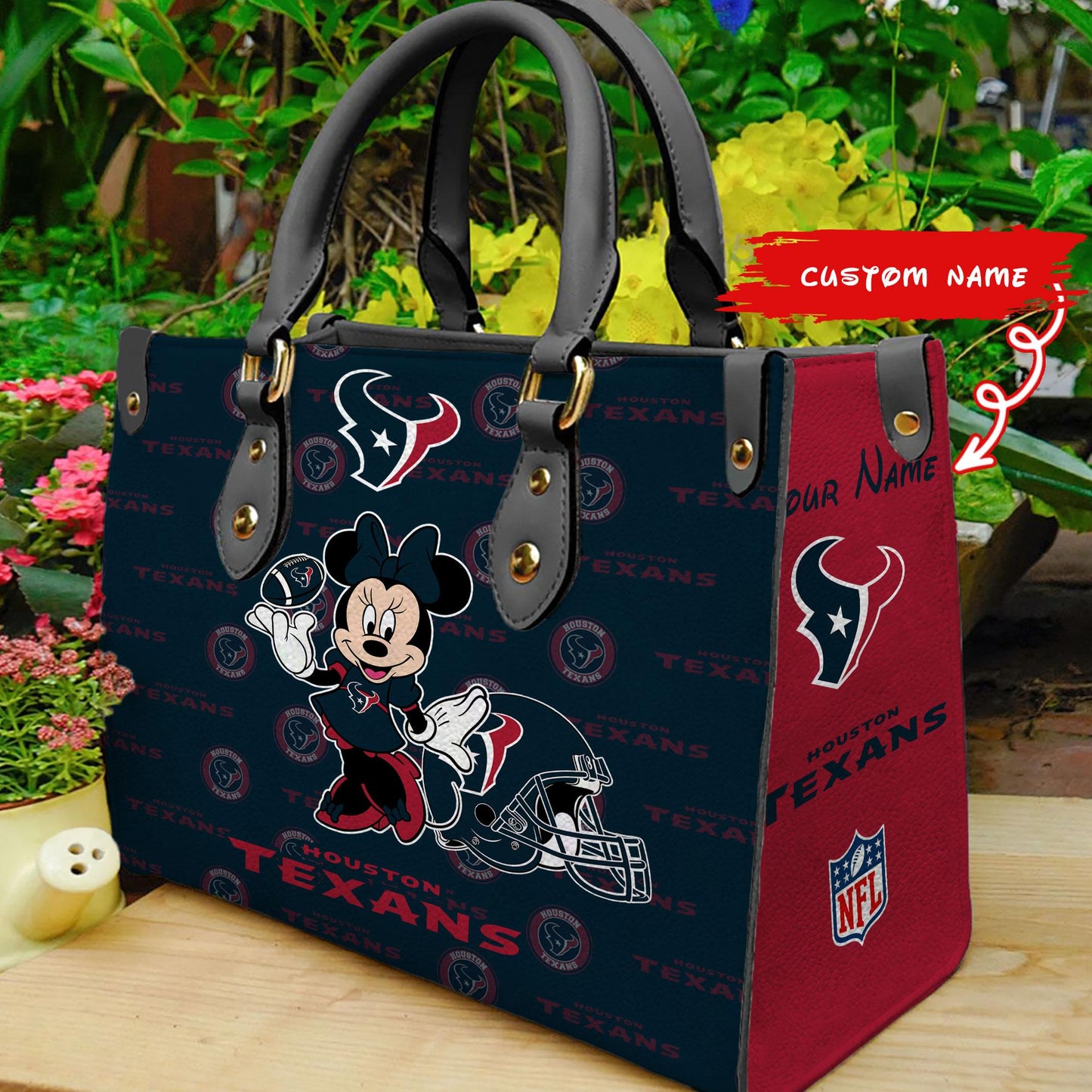 Houston Texans Personalized Leather Hand Bag BB394