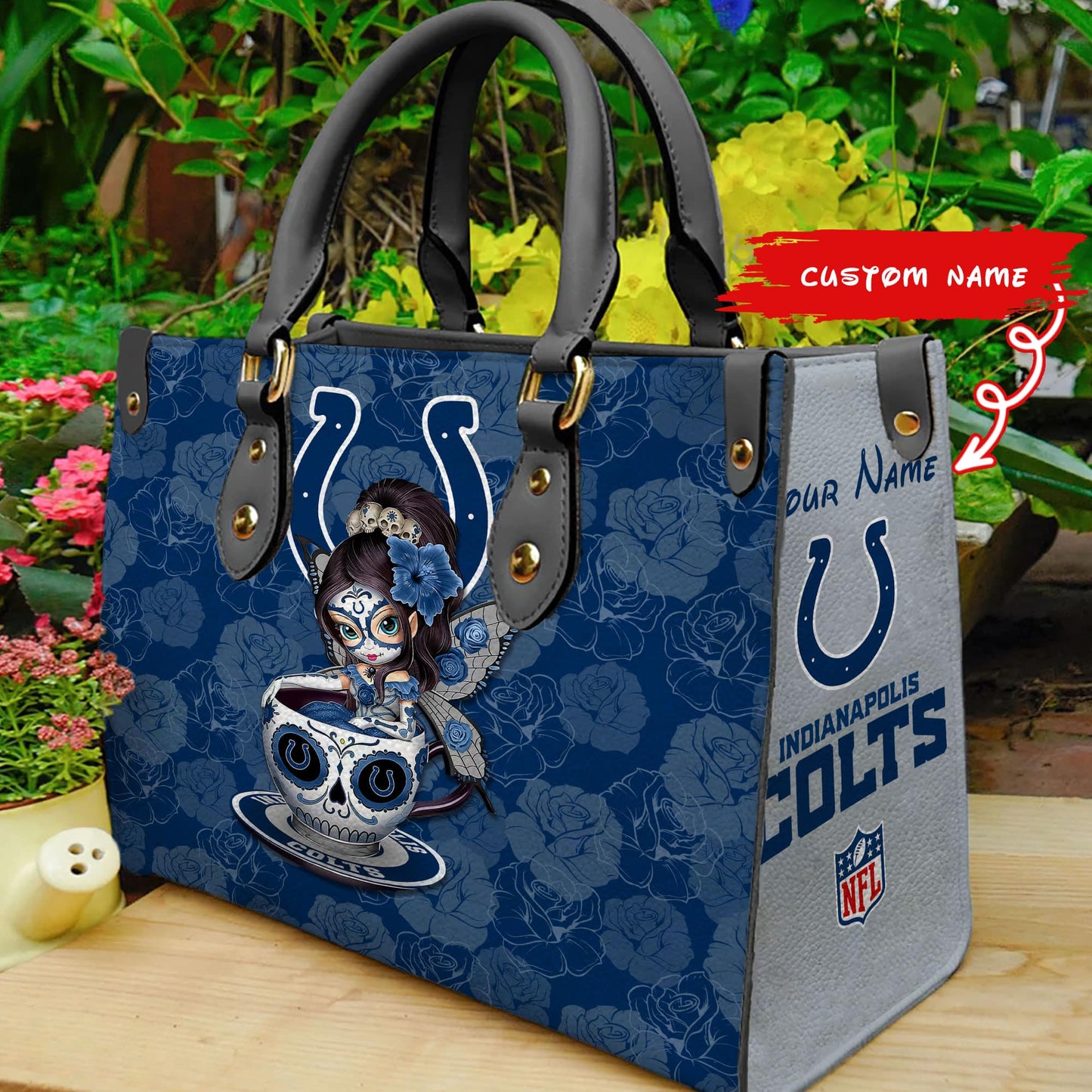 Indianapolis Colts Personalized Leather Hand Bag BB61