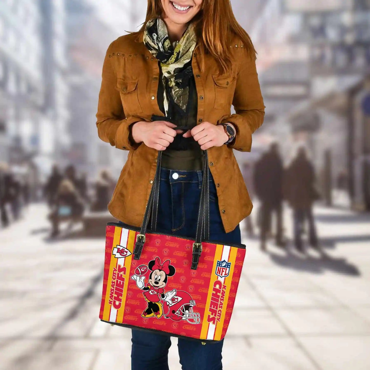 Kansas City Chiefs Women Leather Tote Hand Bag BB26