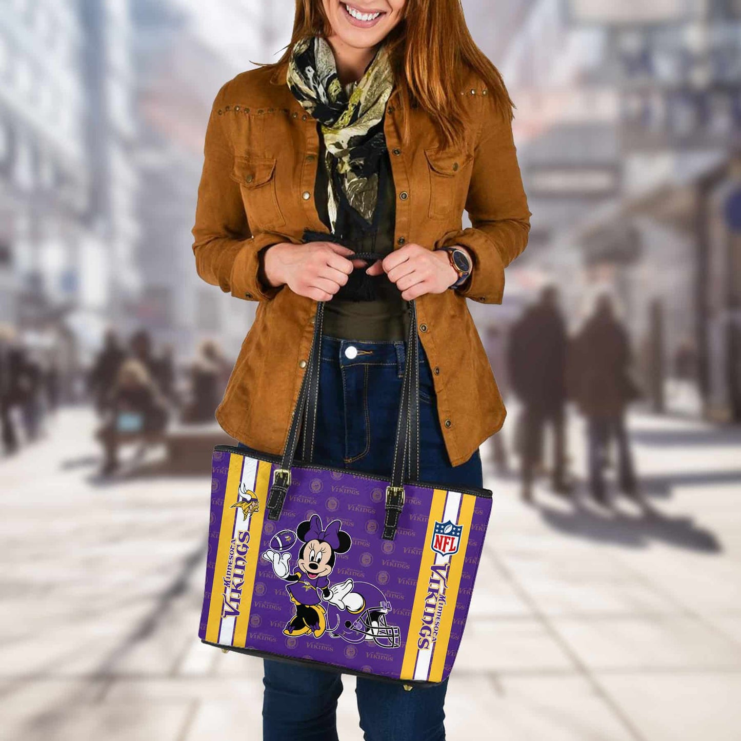 Minnesota Vikings Women Leather Tote Hand Bag BB31