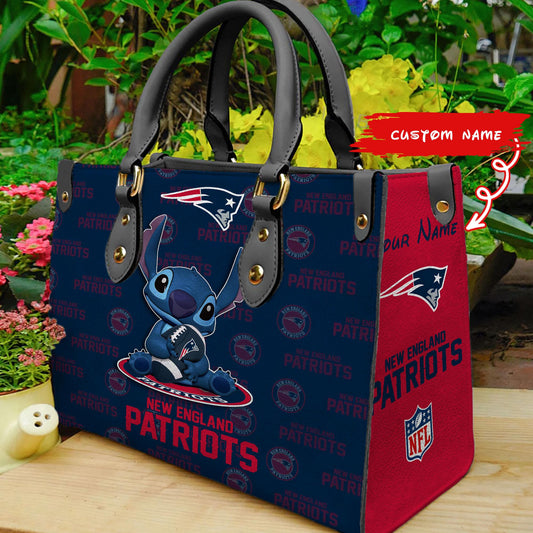 New England Patriots Personalized Leather Hand Bag BB355