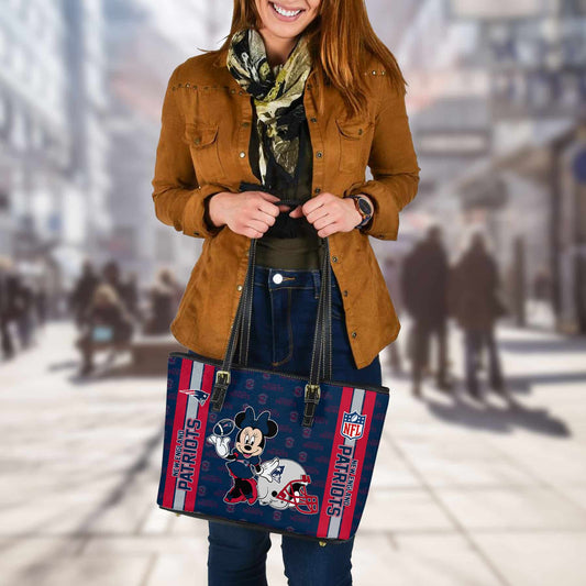 New England Patriots Women Leather Tote Hand Bag BB32