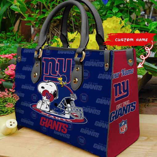 New York Giants Personalized Leather Hand Bag BB156