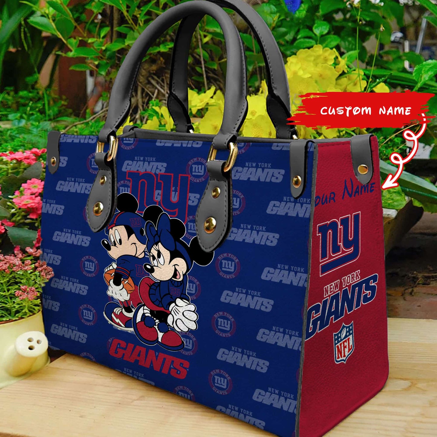 New York Giants Personalized Leather Hand Bag BB103