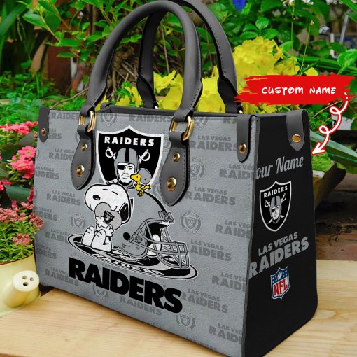 Las Vegas Raiders Personalized Leather Hand Bag BB149