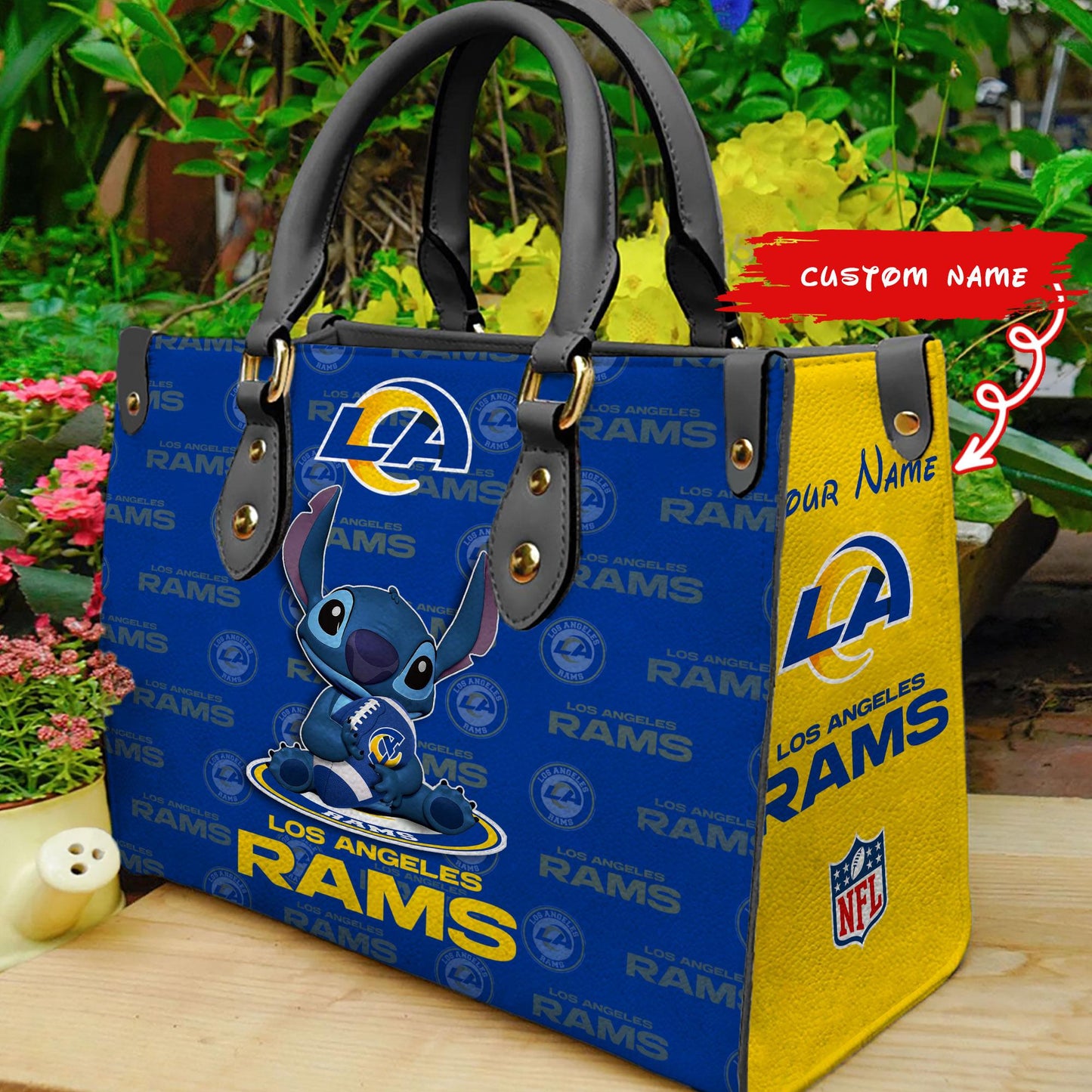 Los Angeles Rams Personalized Leather Hand Bag BB348