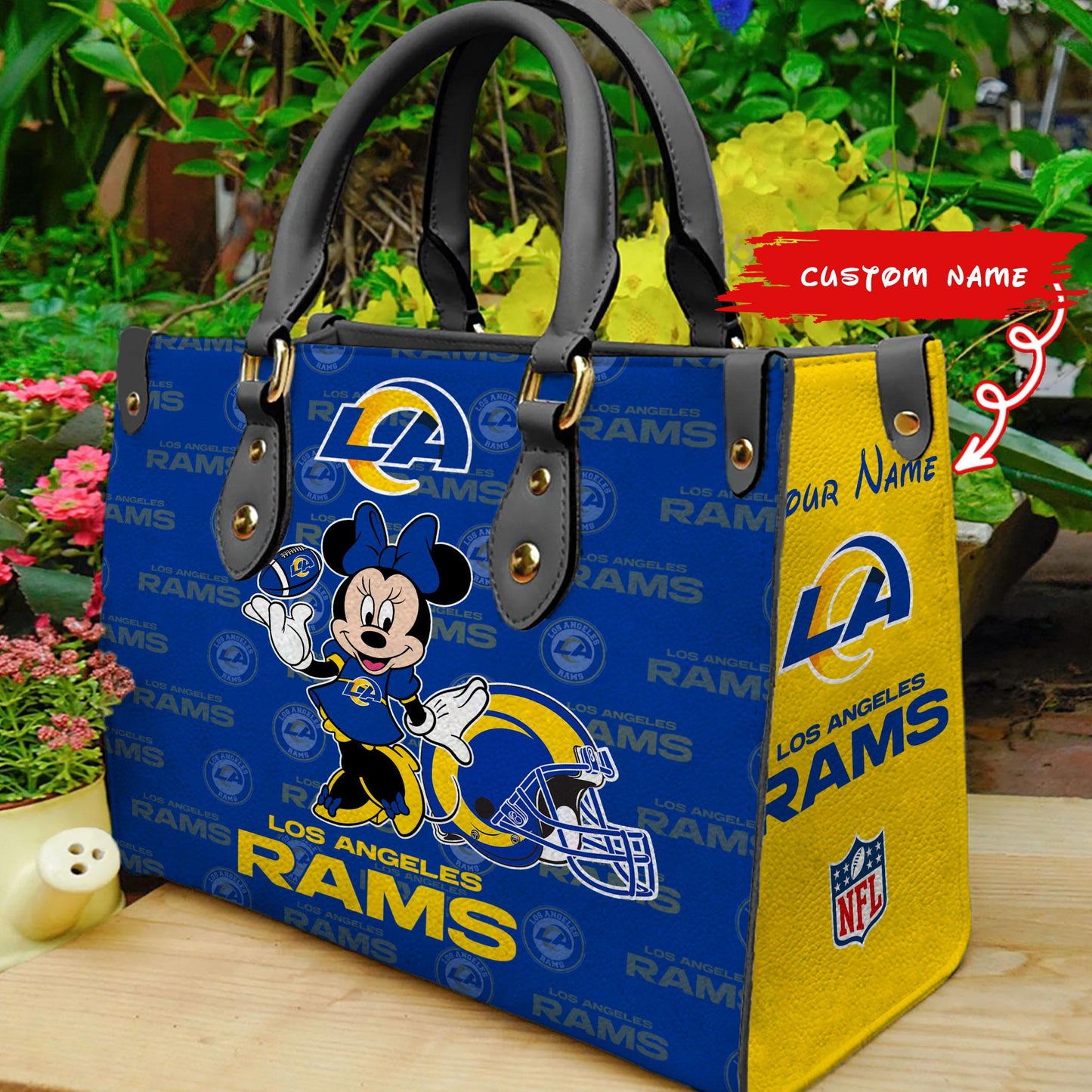 Los Angeles Rams Personalized Leather Hand Bag BB381