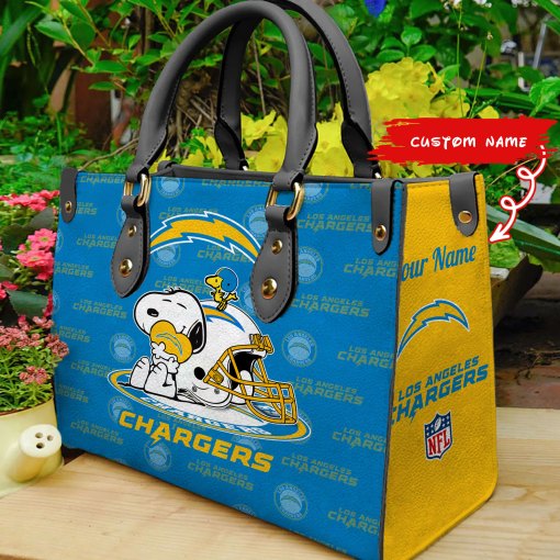Los Angeles Chargers Personalized Leather Hand Bag BB150