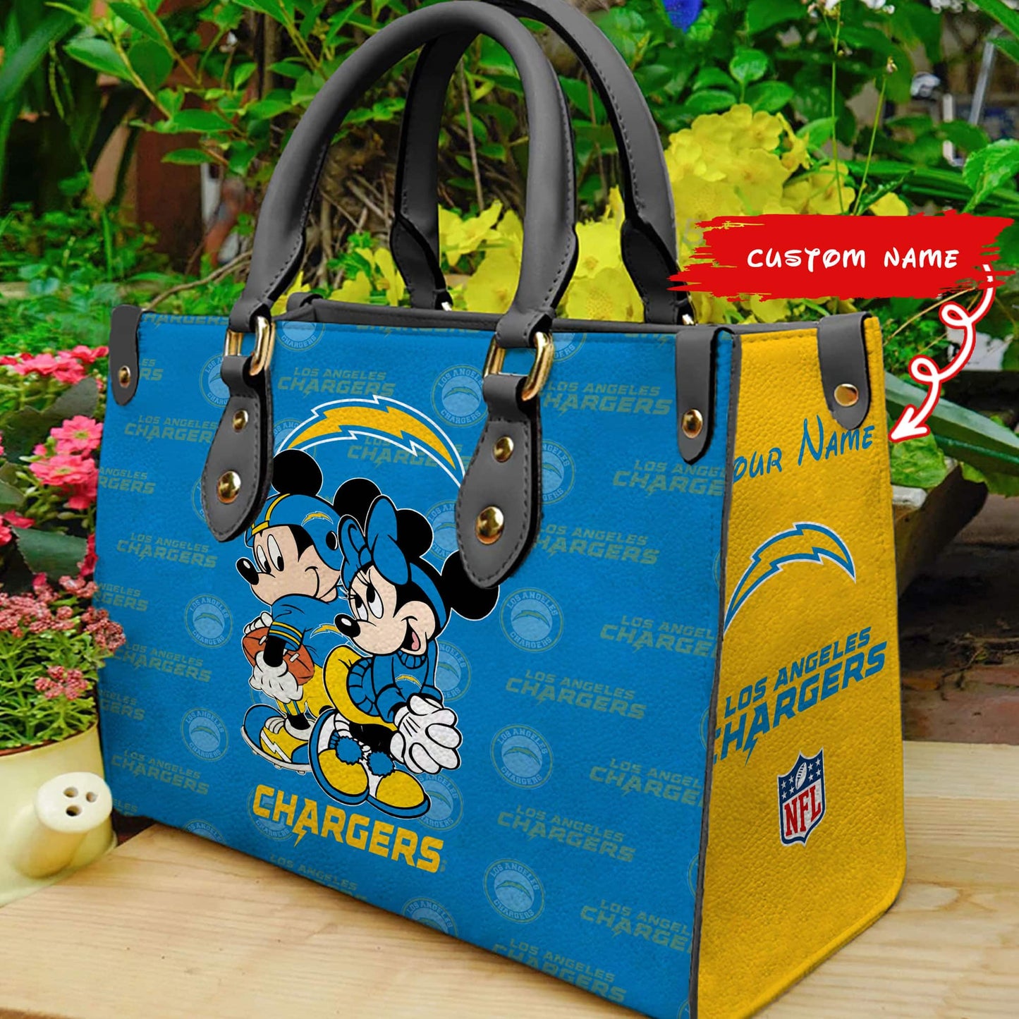 Los Angeles Chargers Personalized Leather Hand Bag BB97