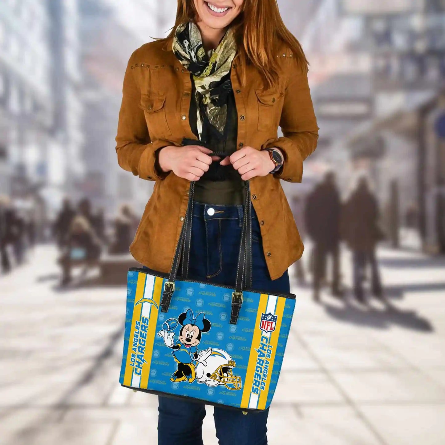 Los Angeles Chargers Women Leather Tote Hand Bag BB28