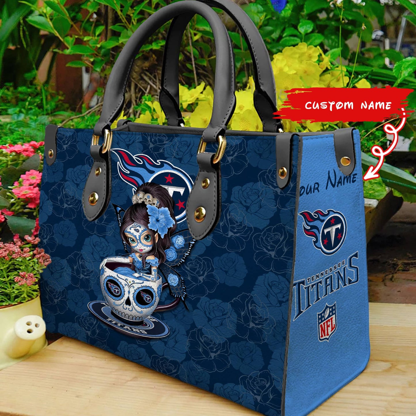 Tennessee Titans Personalized Leather Hand Bag BB78