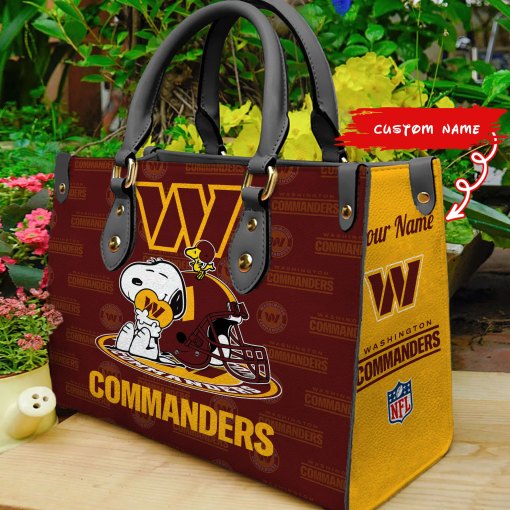 Washington Commanders Personalized Leather Hand Bag BB164