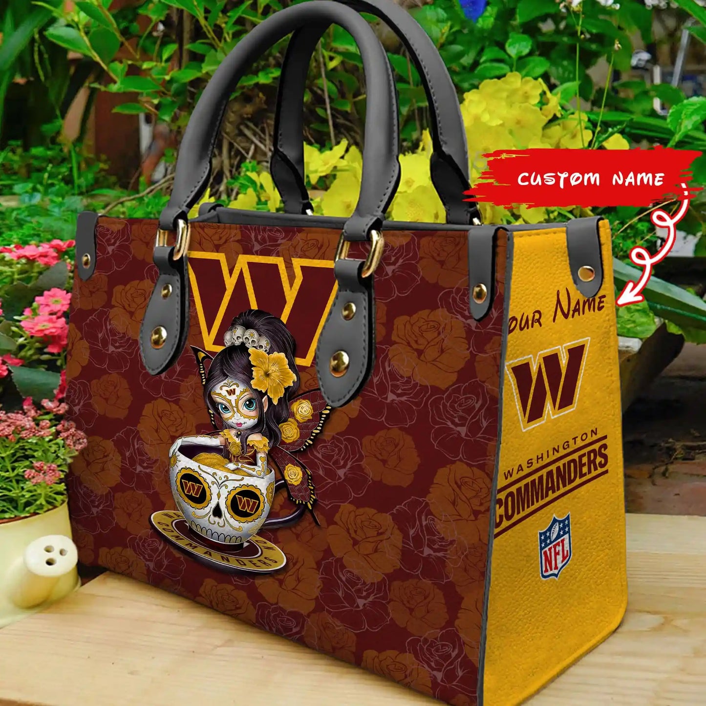 Washington Commanders Personalized Leather Hand Bag BB79
