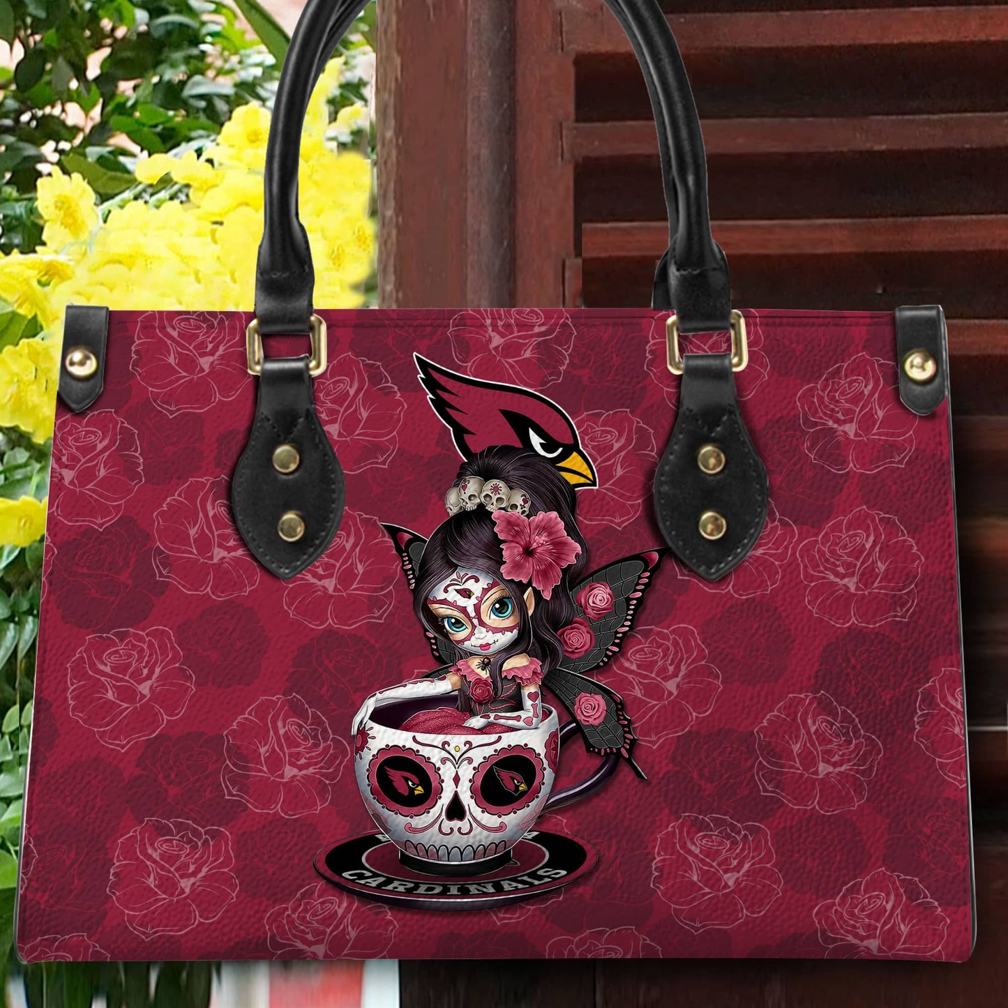 Arizona Cardinals Personalized Leather Hand Bag BB48