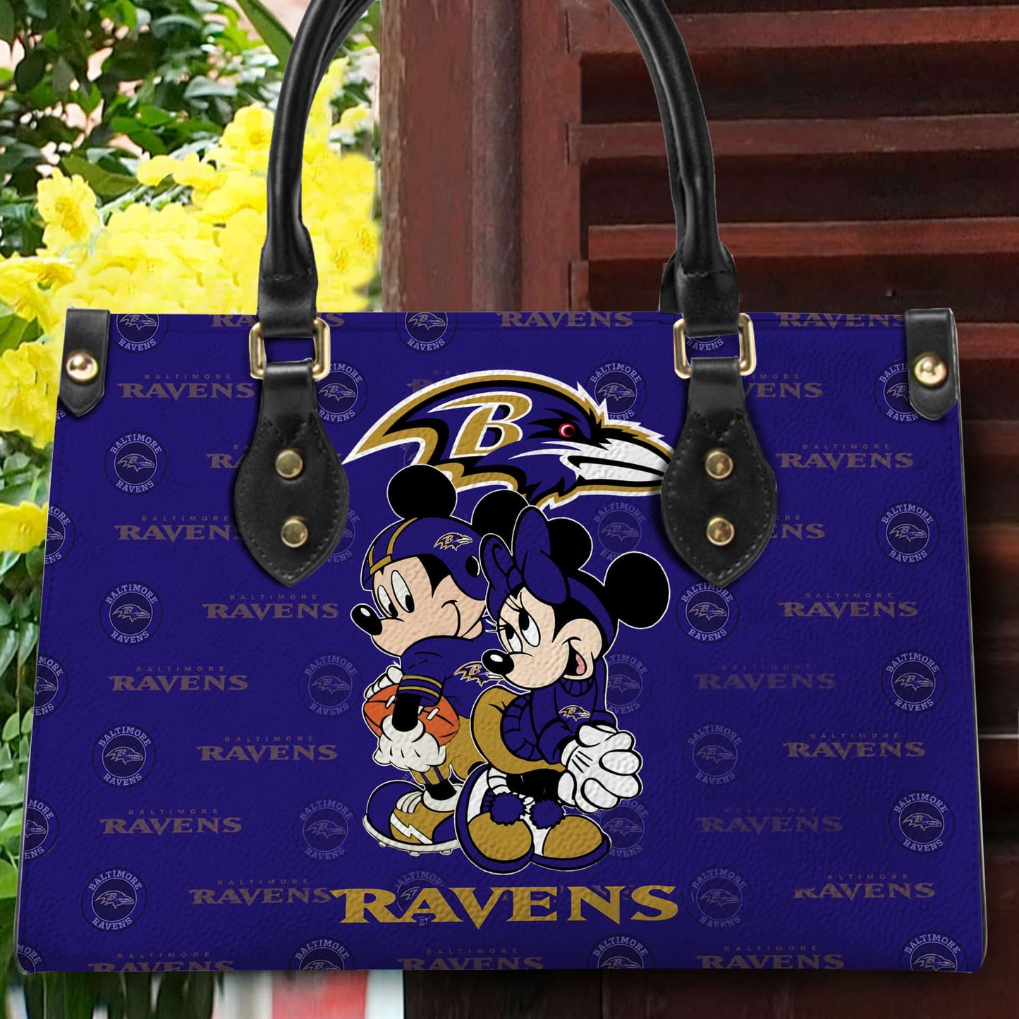 Baltimore Ravens Personalized Leather Hand Bag BB82