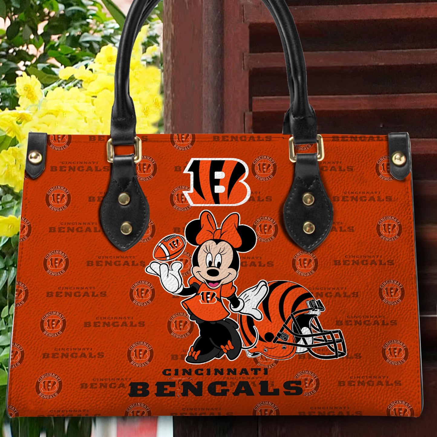 Cincinnati Bengals Personalized Leather Hand Bag BB400