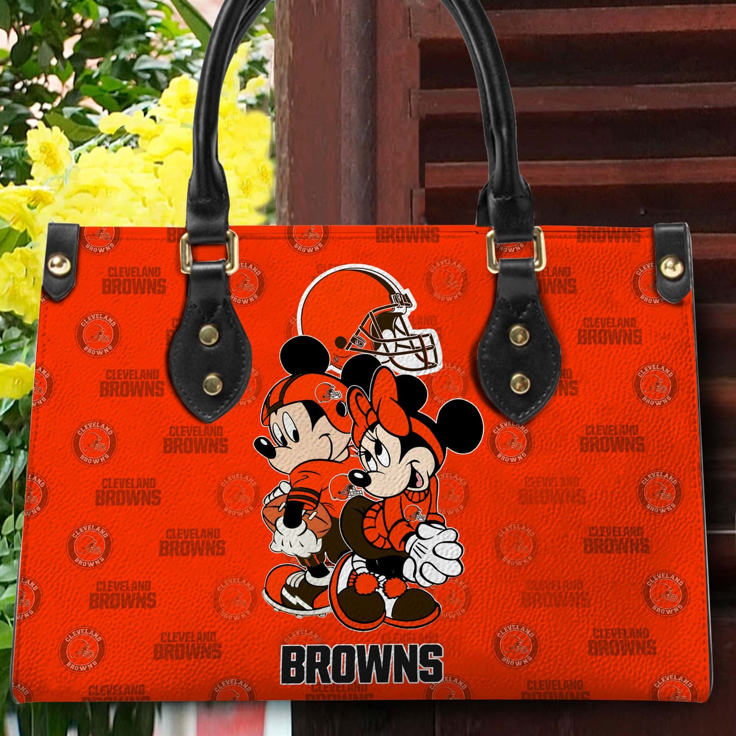 Cleveland Browns Personalized Leather Hand Bag BB87