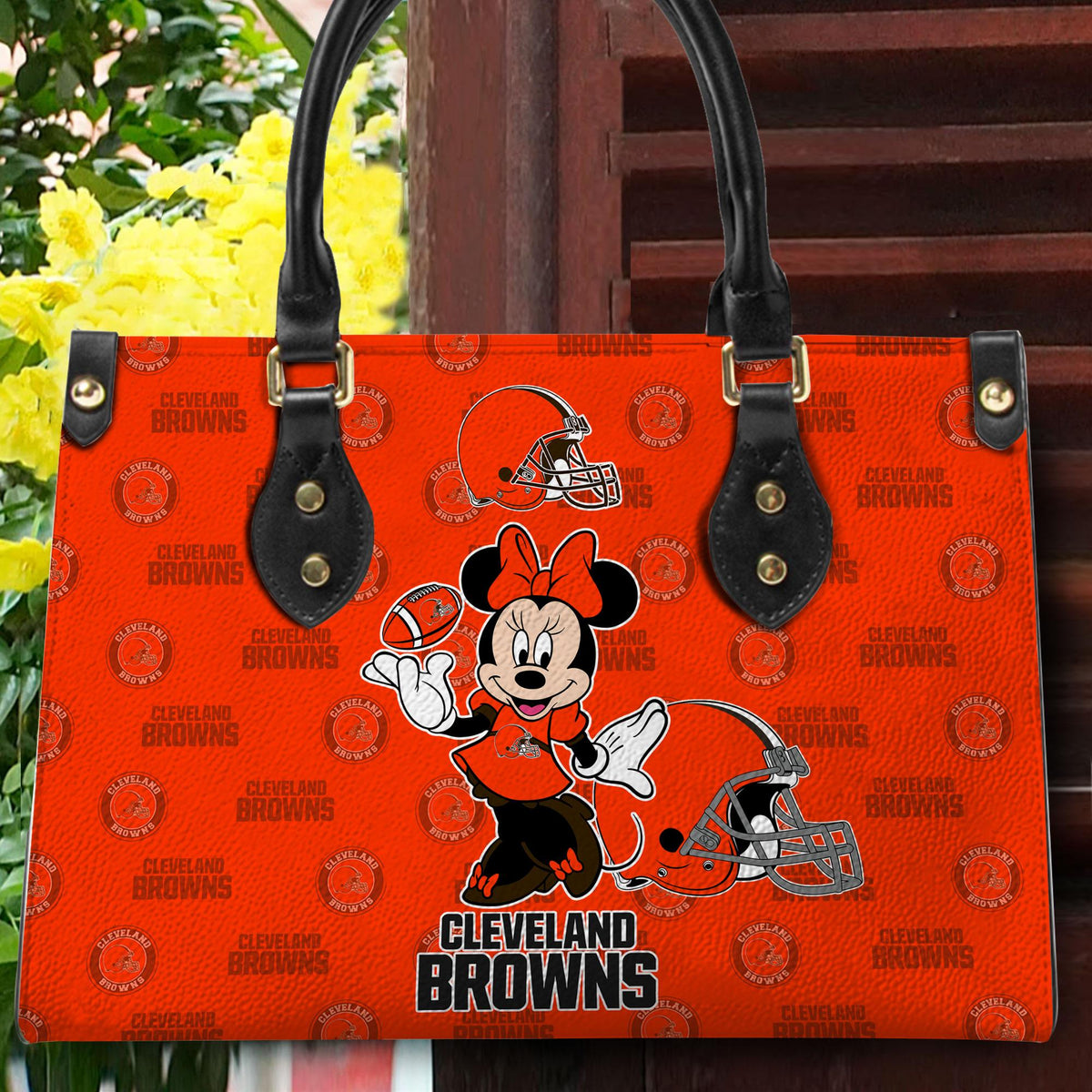Cleveland Browns Personalized Leather Hand Bag BB399