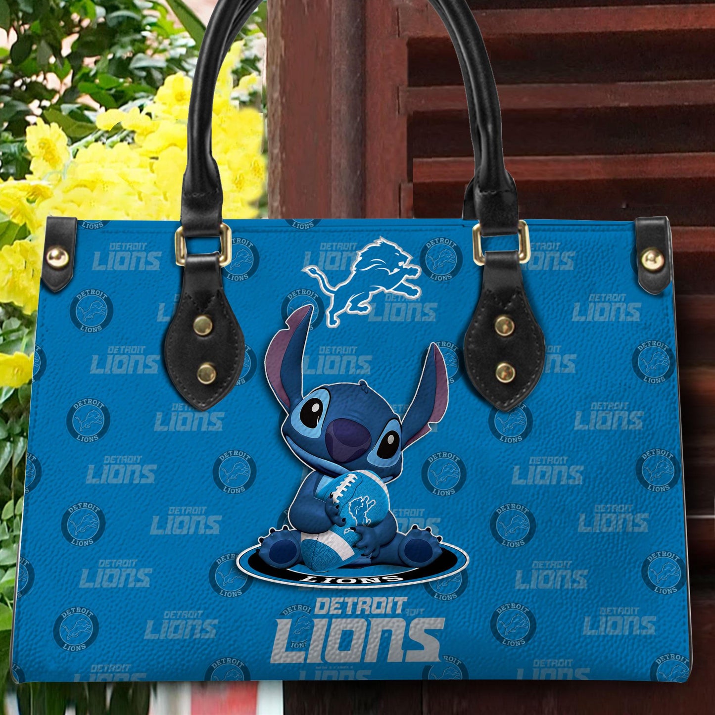 Detroit Lions Personalized Leather Hand Bag BB363
