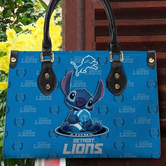Detroit Lions Personalized Leather Hand Bag BB363