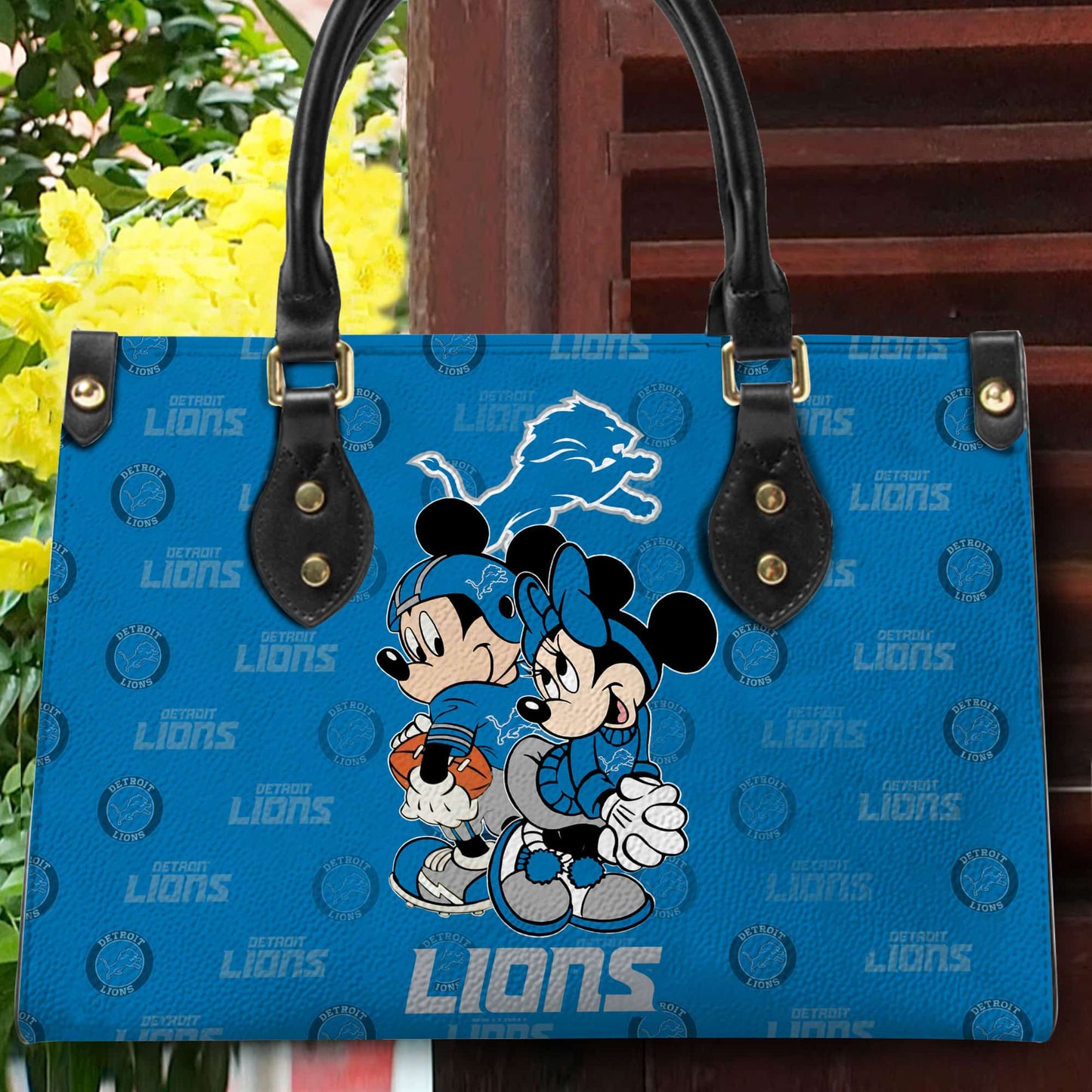 Detroit Lions Personalized Leather Hand Bag BB90