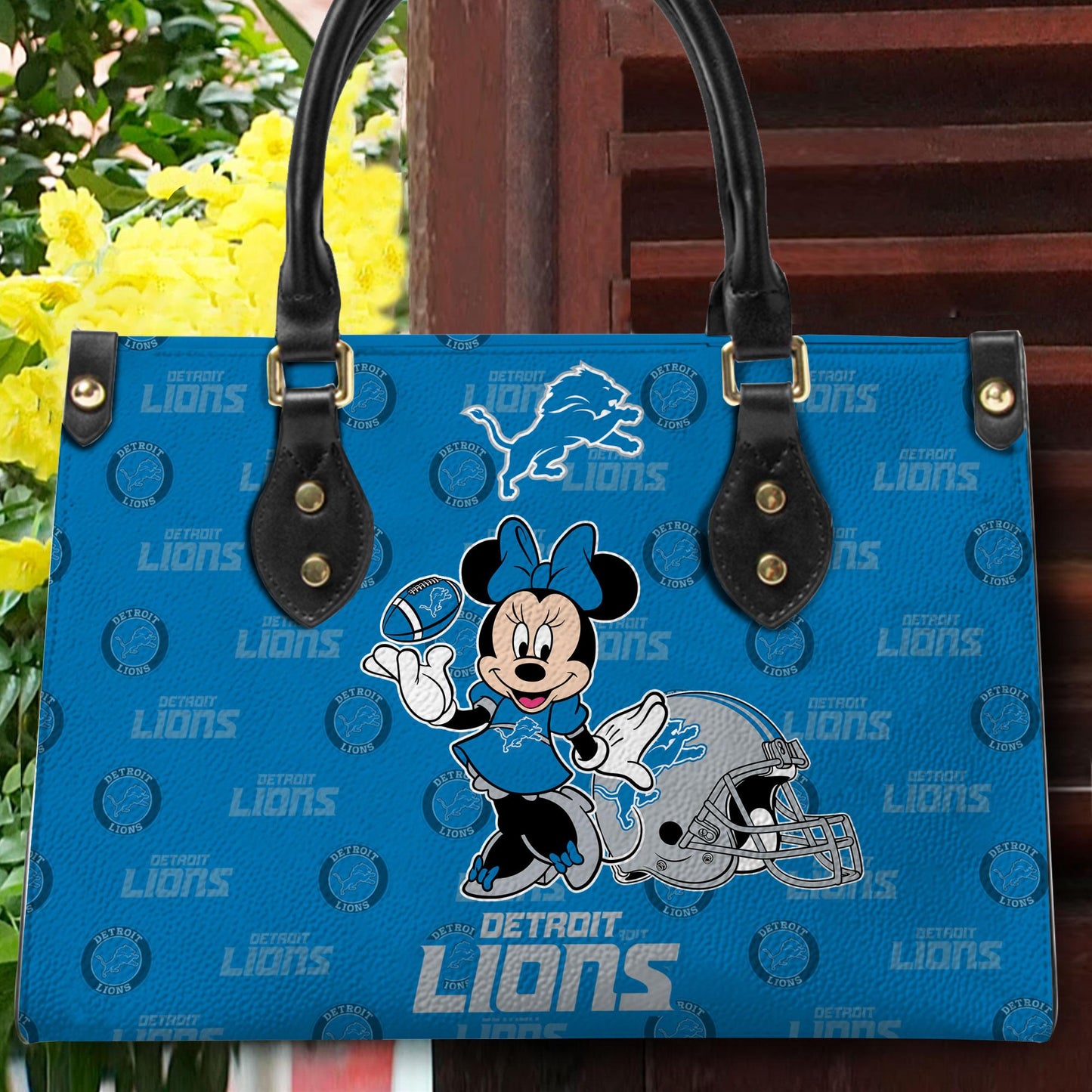 Detroit Lions Personalized Leather Hand Bag BB396