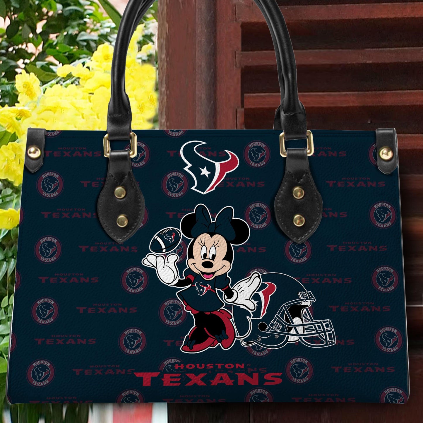 Houston Texans Personalized Leather Hand Bag BB394