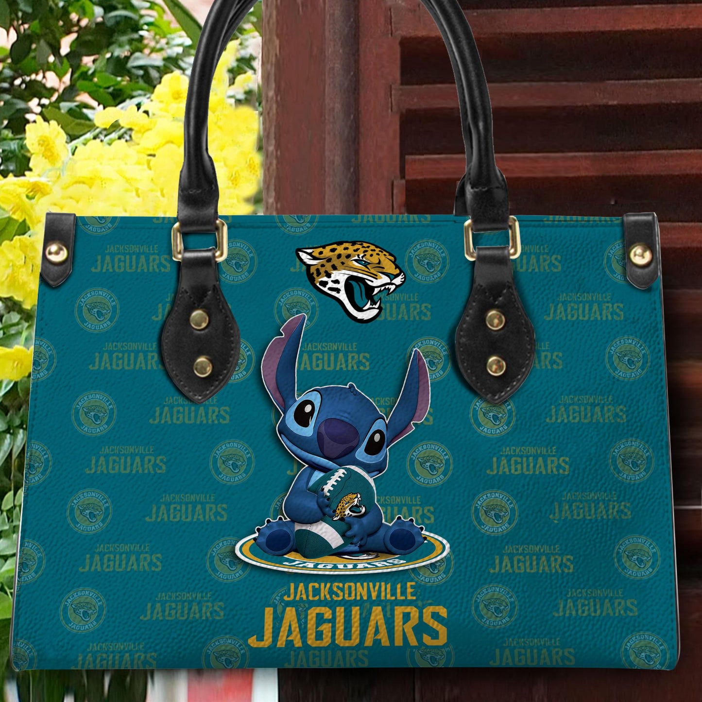 Jacksonville Jaguars Personalized Leather Hand Bag BB359