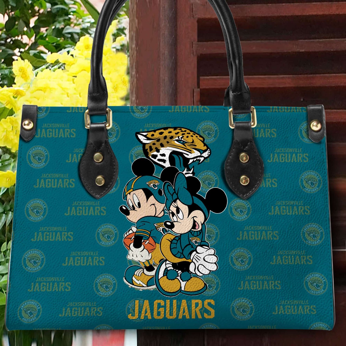Jacksonville Jaguars Personalized Leather Hand Bag BB94