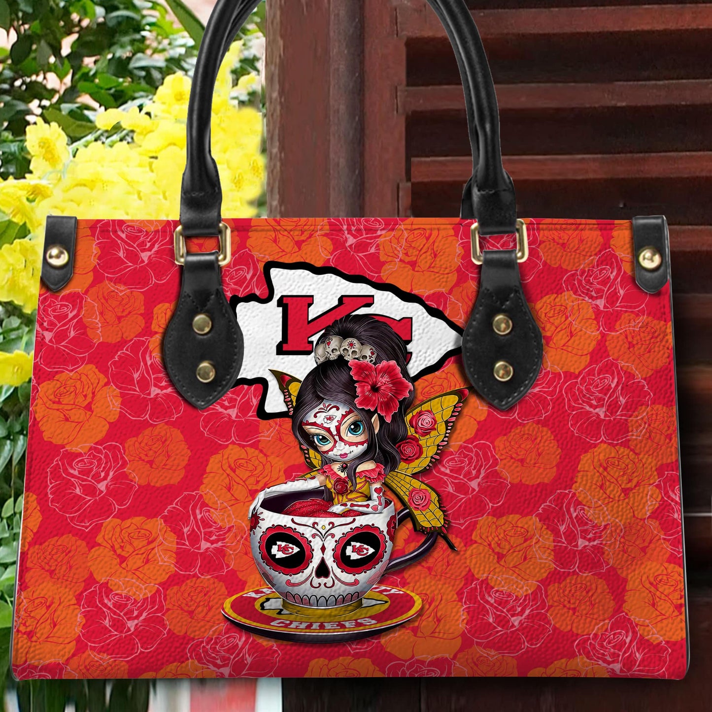 Kansas City Chiefs Personalized Leather Hand Bag BB63