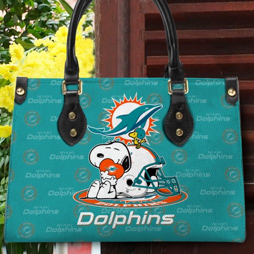 Miami Dolphins Personalized Leather Hand Bag BB152