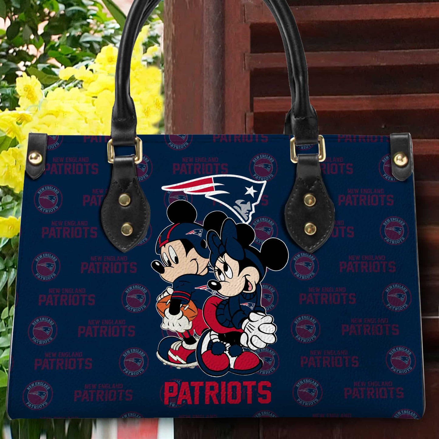 New England Patriots Personalized Leather Hand Bag BB101