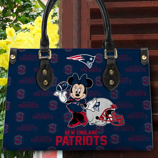New England Patriots Personalized Leather Hand Bag BB388