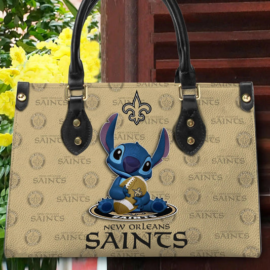 New Orleans Saints Personalized Leather Hand Bag BB354