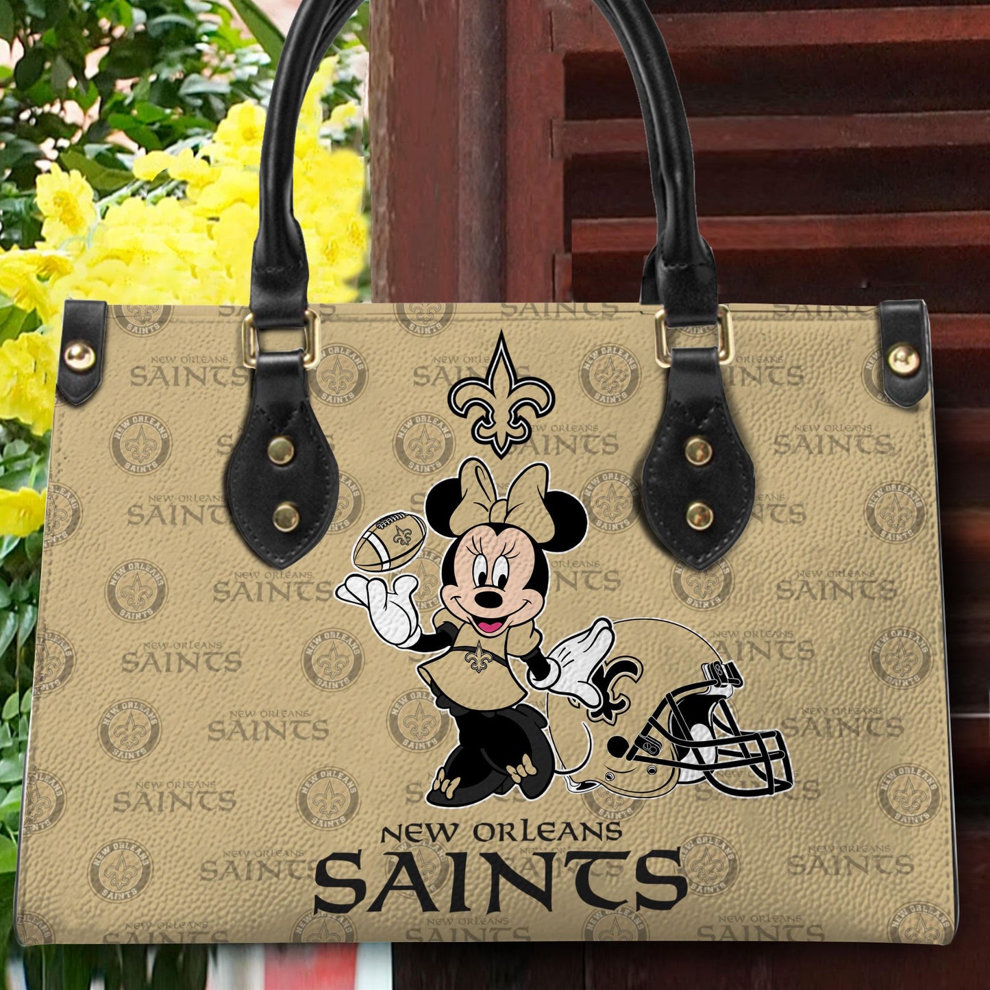 New Orleans Saints Personalized Leather Hand Bag BB387