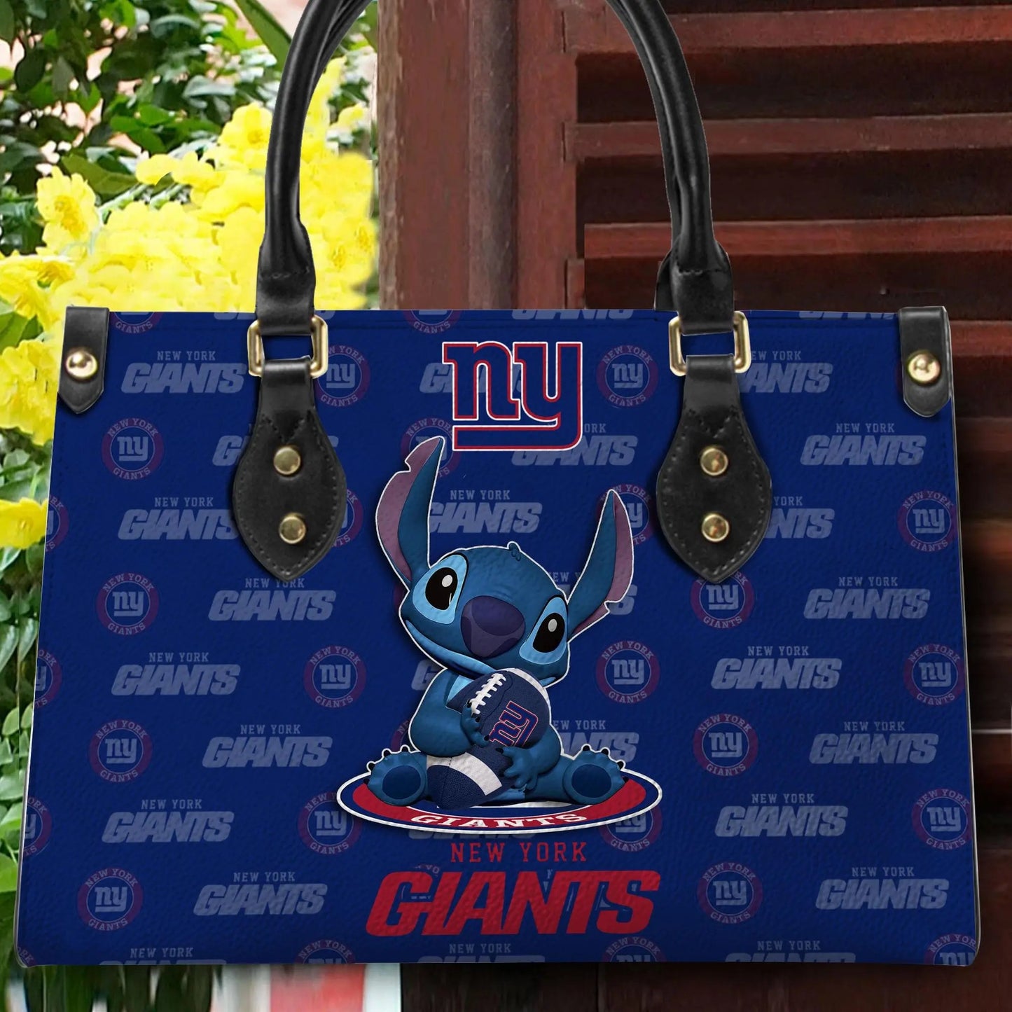 New York Giants Personalized Leather Hand Bag BB350