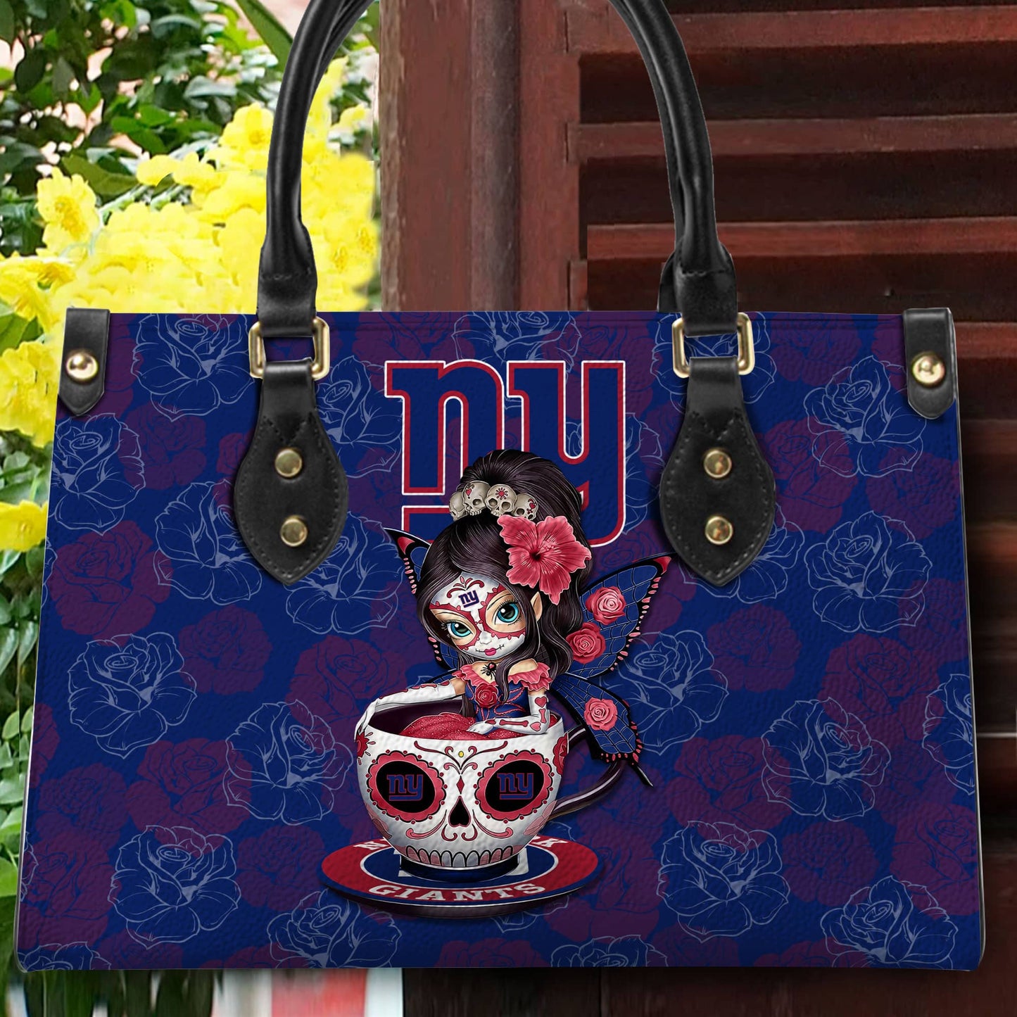 New York Giants Personalized Leather Hand Bag BB71