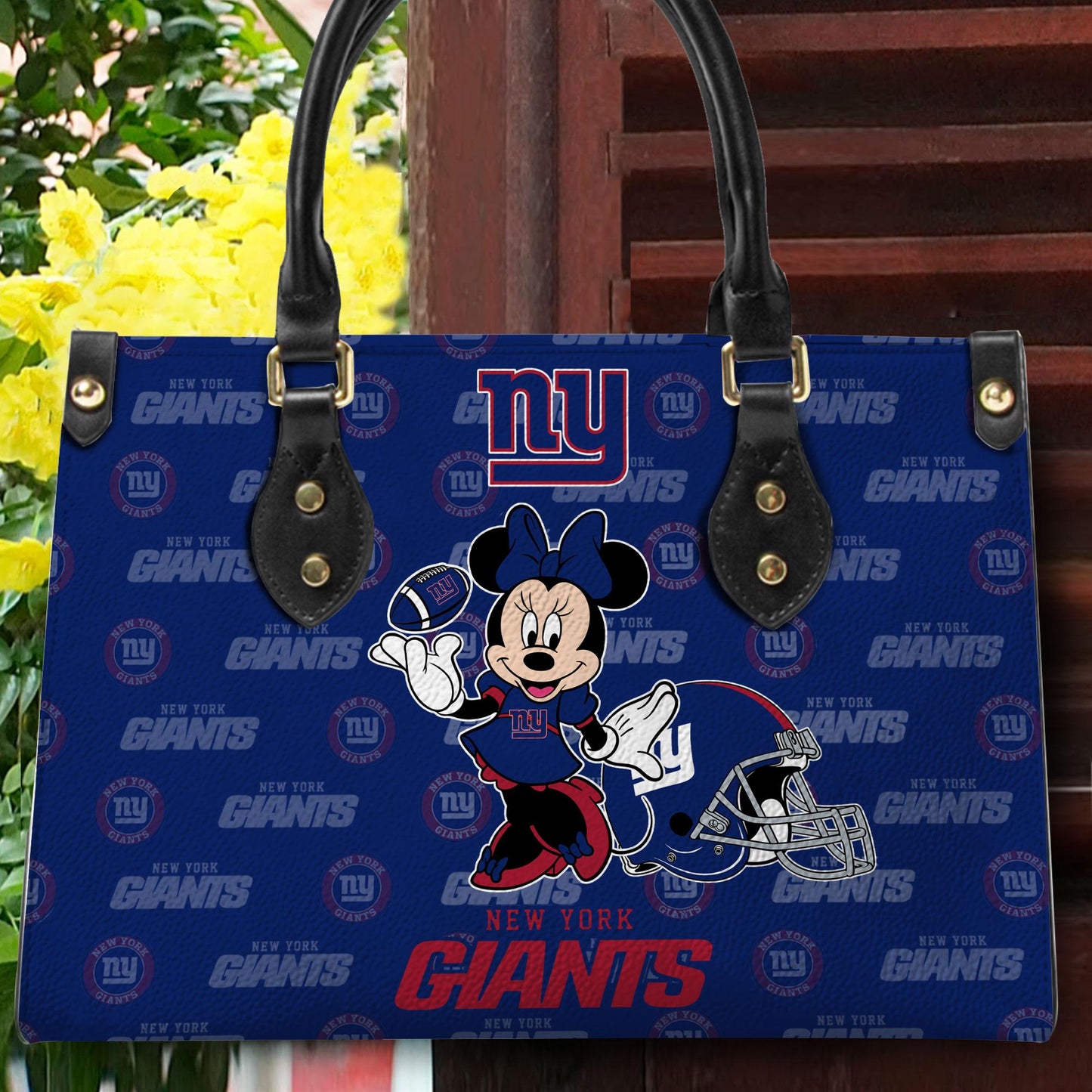New York Giants Personalized Leather Hand Bag BB383
