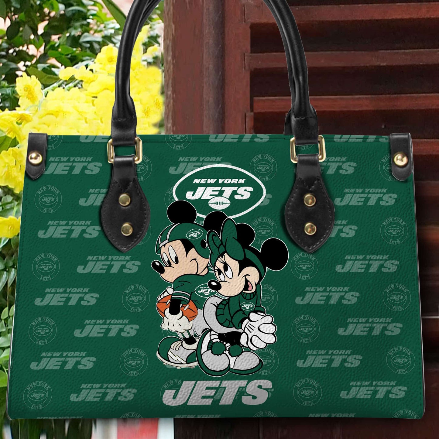 New York Jets Personalized Leather Hand Bag BB104