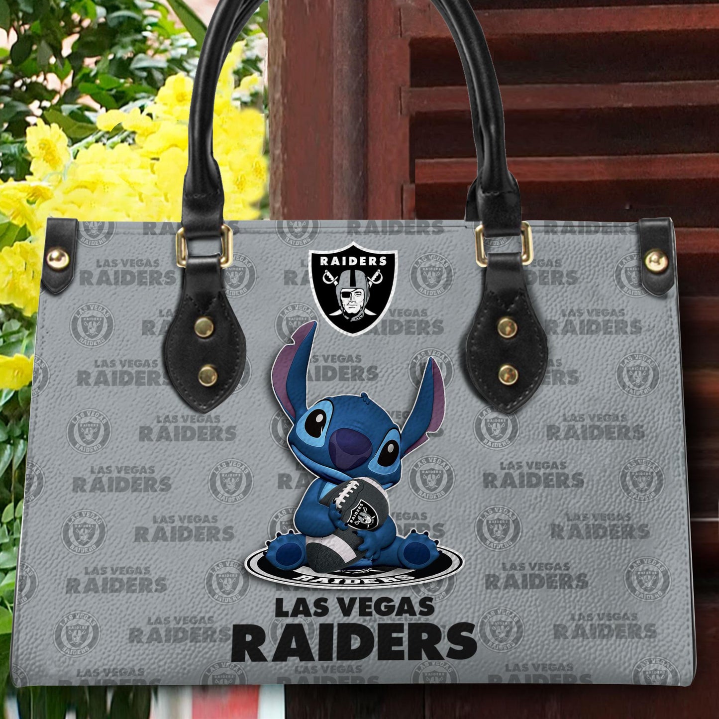 Las Vegas Raiders Personalized Leather Hand Bag BB353