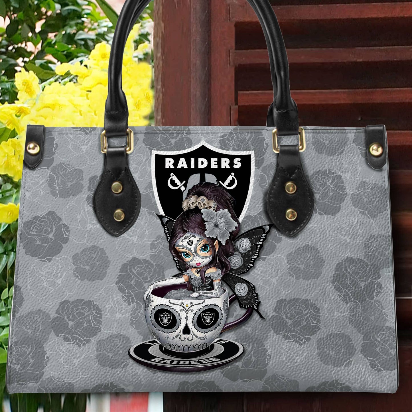 Las Vegas Raiders Personalized Leather Hand Bag BB64