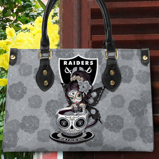 Las Vegas Raiders Personalized Leather Hand Bag BB64