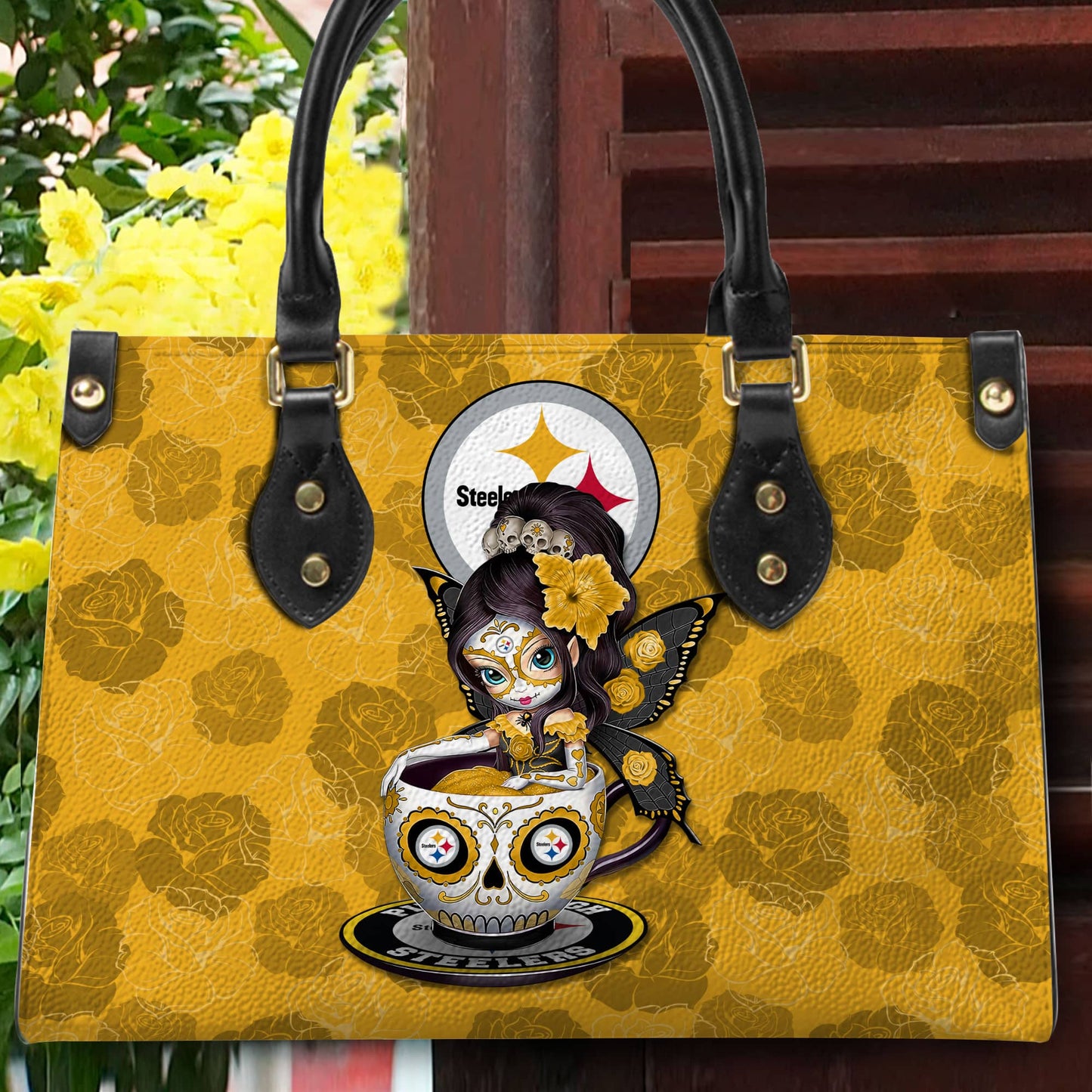 Pittsburgh Steelers Personalized Leather Hand Bag BB74