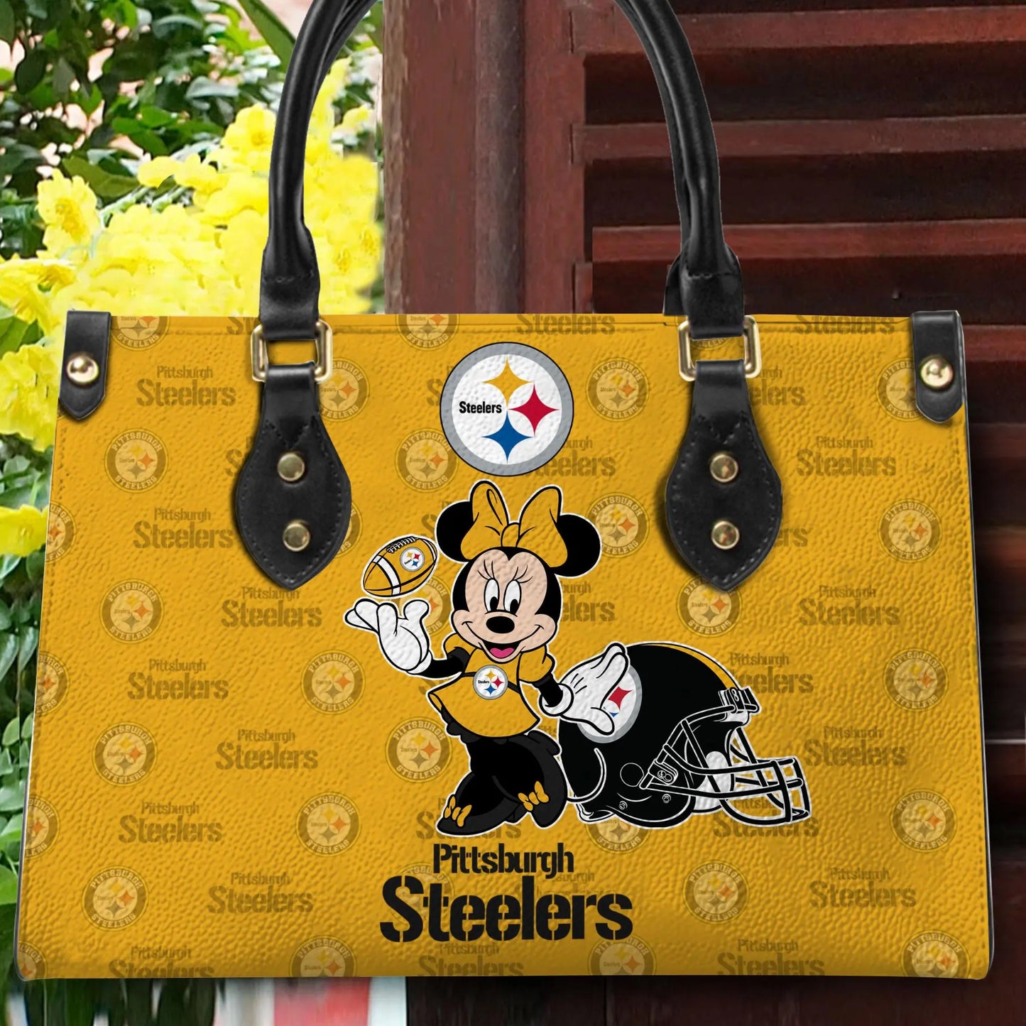 Pittsburgh Steelers Personalized Leather Hand Bag BB384