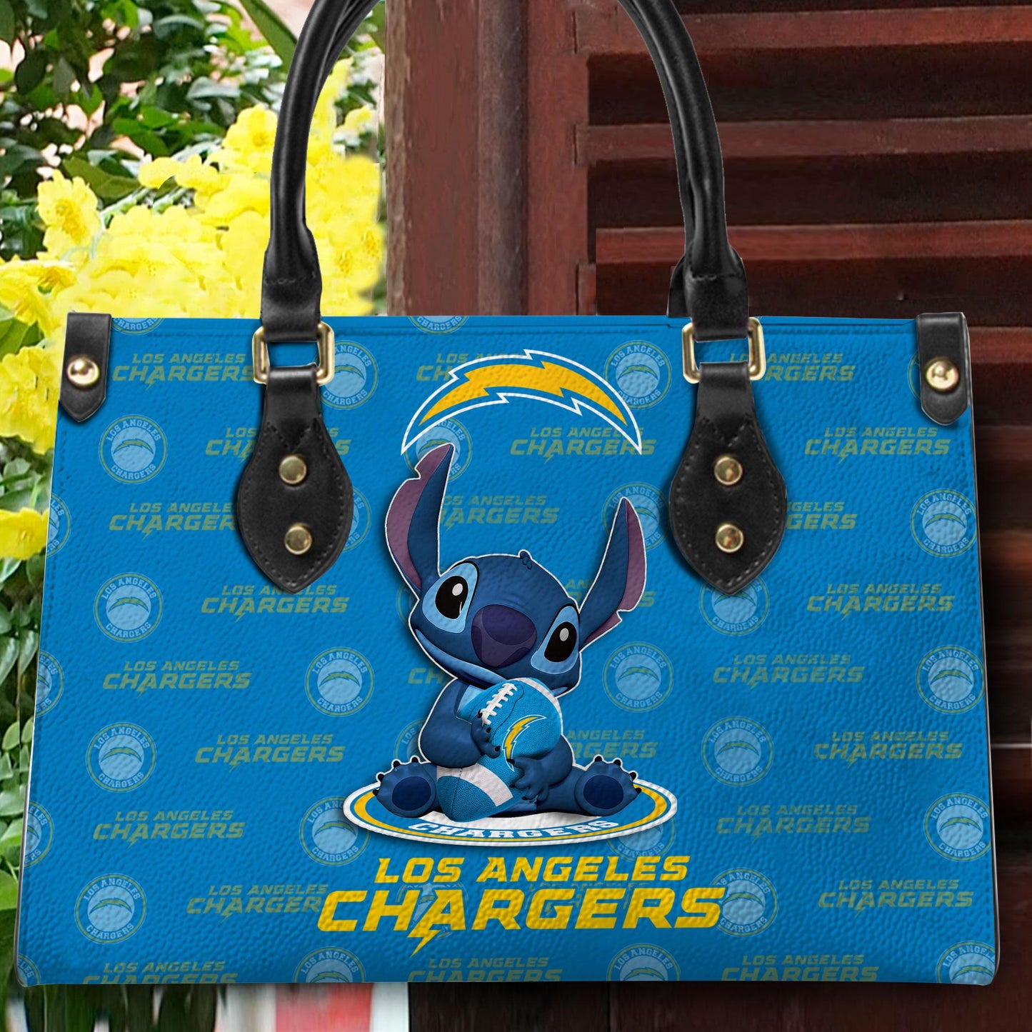 Los Angeles Chargers Personalized Leather Hand Bag BB347