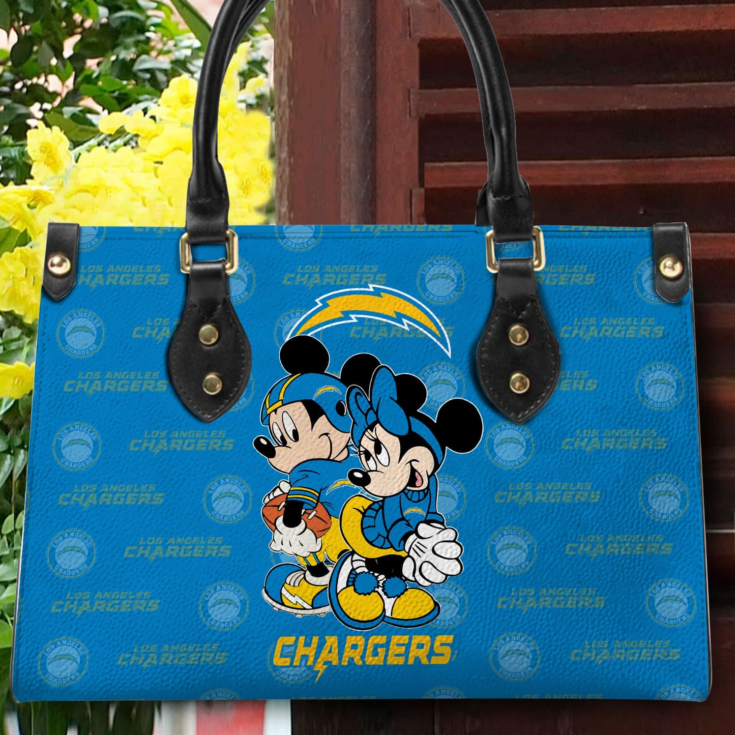 Los Angeles Chargers Personalized Leather Hand Bag BB97