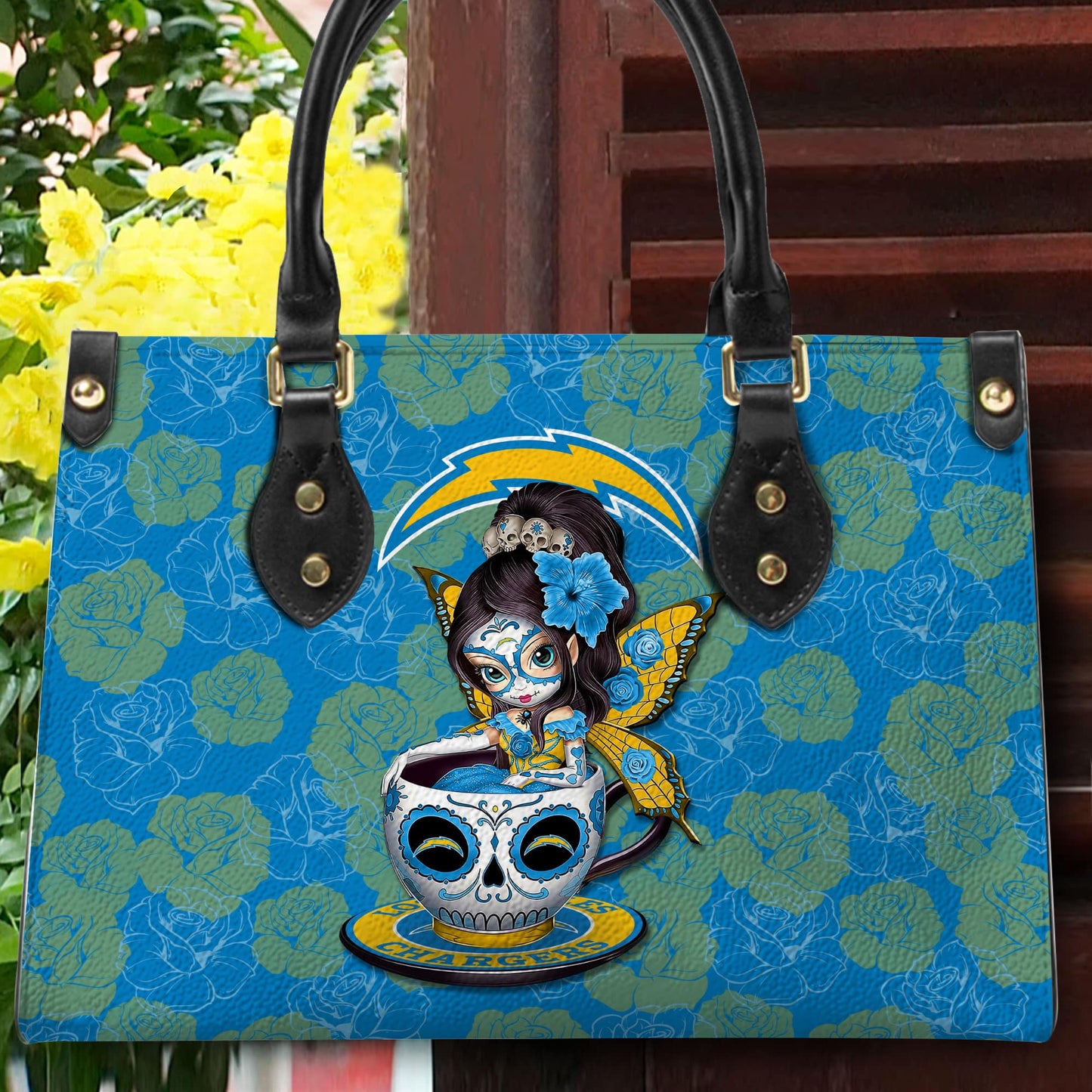 Los Angeles Chargers Personalized Leather Hand Bag BB65