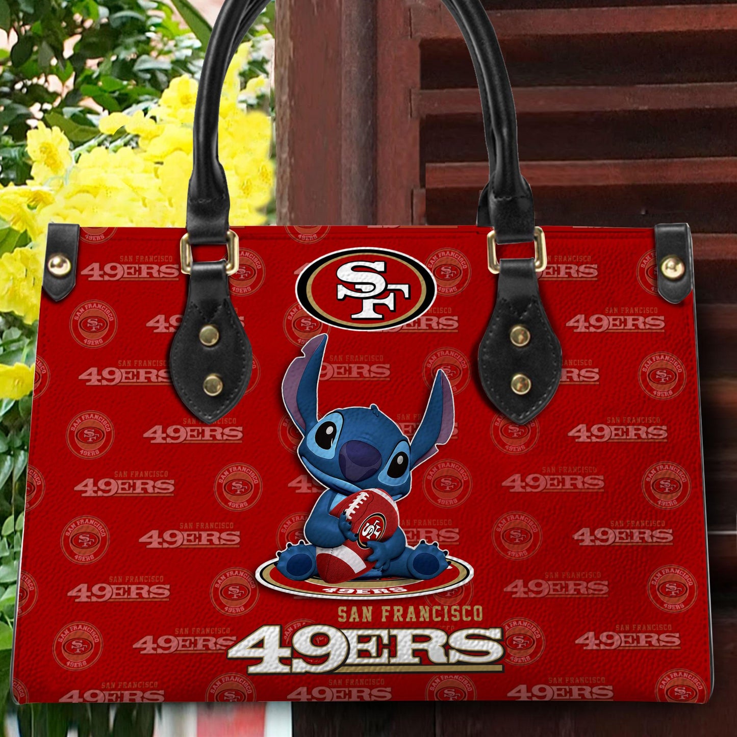 San Francisco 49ers Personalized Leather Hand Bag BB346